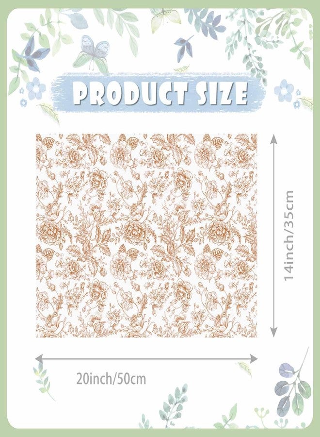 MUNILAIL 100 Sheets Brown Floral Tissue Paper 14 x 20 Inches Flower Tissue Paper for Gift Bags Vintage Floral Gift Paper Tissue for Birthday Gift Packing Crafts - Image 2